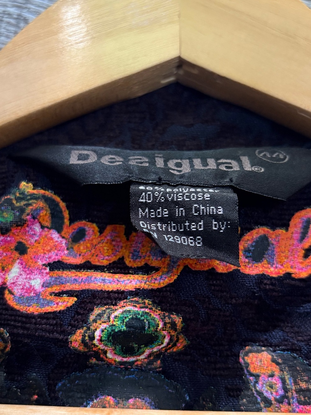 Desigual | "Dream" Long Floral Embroidered Jacquard Coat - Women 44/M, Navy/Blk - Picture 14 of 16
